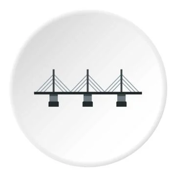 Bridge with triangular supports icon, flat style Illustrazione stock