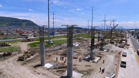 Bridge under construction Stock Footage 108690136