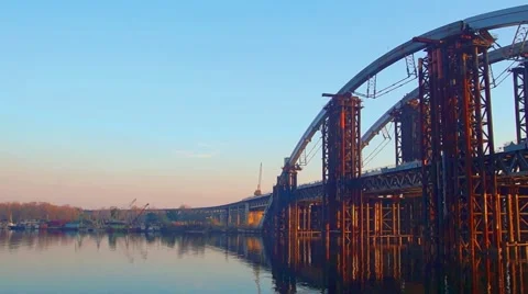 The Bridge Under Construction &amp; Industrial Area Stock-Footage 65791722