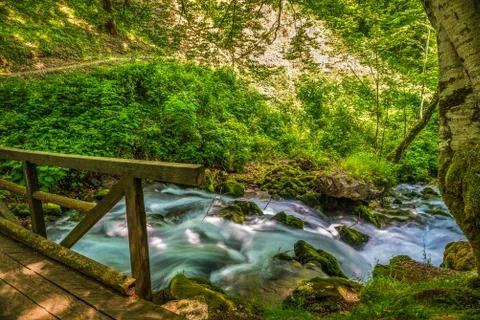 Bridge under river Stock Photos