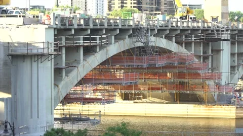 Bridge under work Stock Footage 195278855