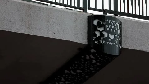 Bridge underpass wall design with Arabic-inspired geometric elements Stock Footage 335267065