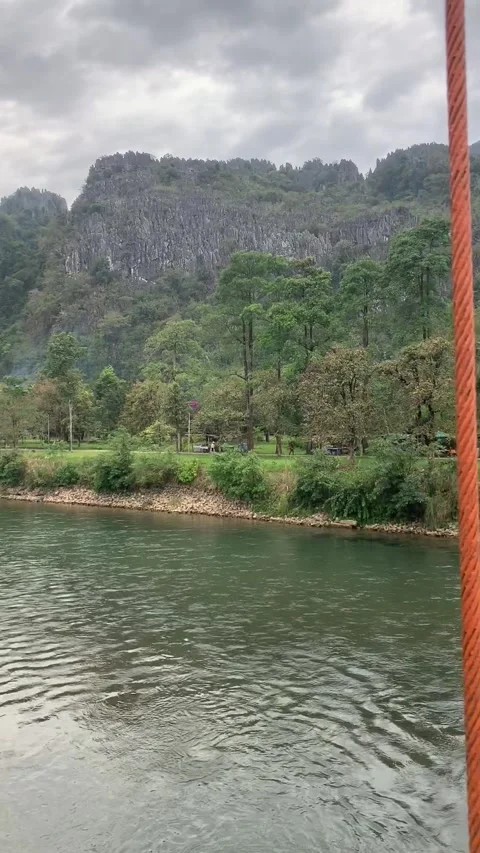 Bridge in Vang Vieng Vídeo Stock 343320275
