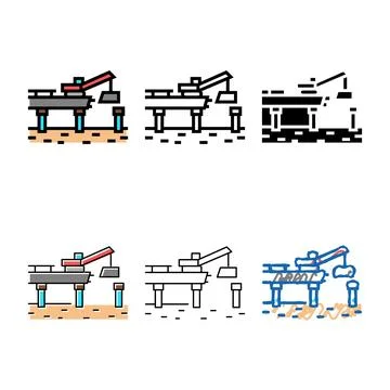 Bridge variations building color icon vector Stock Illustration