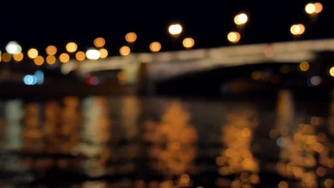 Bridge view with beautiful lights defocused background Video stock 171585493