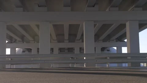 Bridge, view from below, architecture, bridge beams, overpass, road Stock Footage 303406692