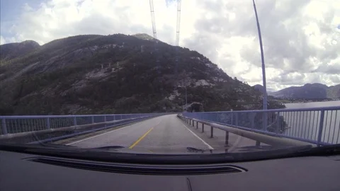 Bridge. The view from the car on the road Stock Footage 69783245