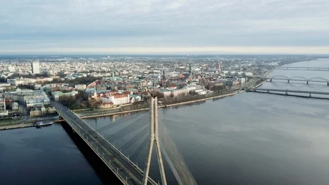 Bridge view on the city Stock Footage 122158515