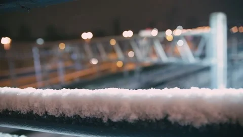 Bridge view with city lights in background. Footage HD. Stock Footage 147940959