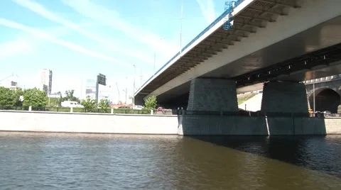 Bridge. View From A Moving Ship 3 스톡 동영상 5505642