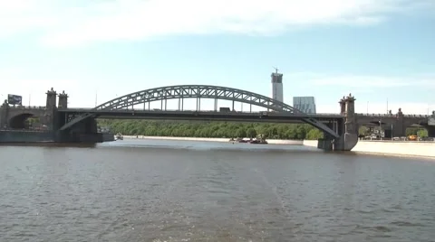 Bridge. View From A Moving Ship 4 Vídeos de archivo 5505644