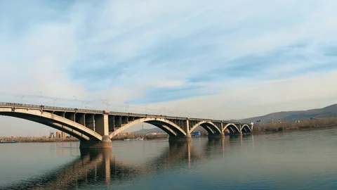 Bridge view, sky with clouds, timelapse Stock Footage 106701455