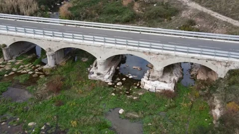 Bridge viewed from drone camera Stock Footage 171175434