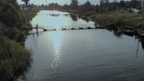 Bridge in the village Stock Footage 150159405