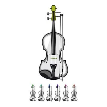 Bridge violin cartoon vector graphic Stock Illustration