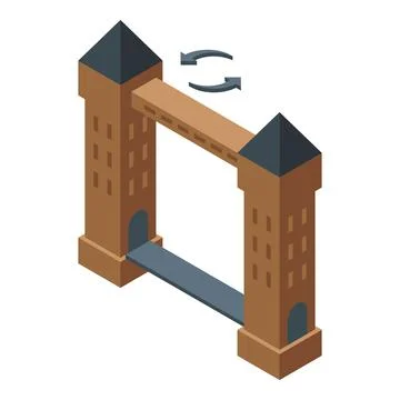 Bridge virtual tour icon isometric vector. Video online Illustrazione stock