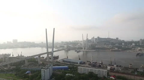 The bridge in Vladivostok Stock Footage 61468104