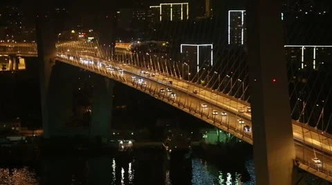 The bridge in Vladivostok Stock Footage 61525347