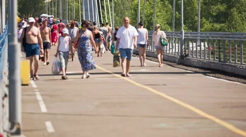 Bridge for walking people Stock Footage 40259658