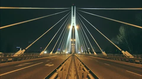 Bridge in Warsaw timelapse Video stock 10880143