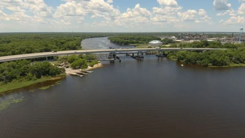 Bridge, Water and Pier Stock Footage 108877205