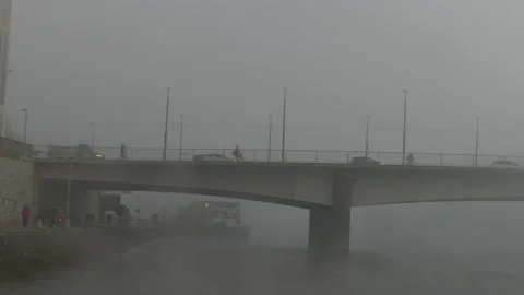 Bridge on Weser river Video stock 167303679