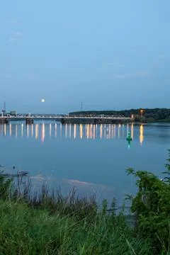 Bridge whit moon Stock Photos