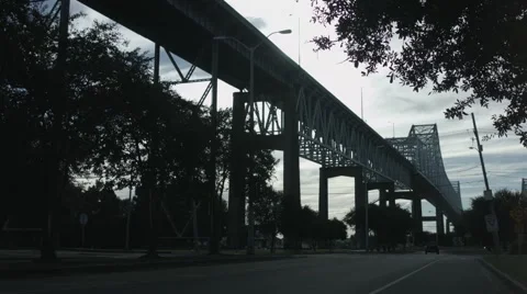 Bridge, Wide, Tilt Down From Tree Stock Footage 68402193