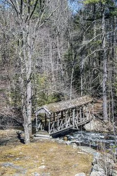 The bridge  at willard brook state forest Stock Photos