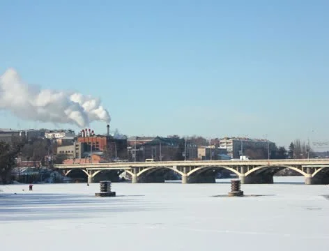 Bridge in winter 2k Stock Footage 10768585