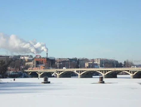 Bridge in winter 4k Stock Footage 10768667