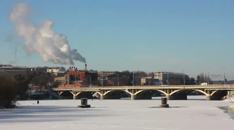 Bridge in winter Stock Footage 10717454