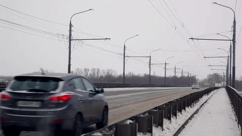 The bridge, winter Stock Footage 75279527