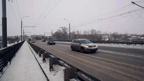 The bridge, winter Stock Footage 75279698