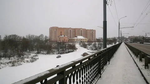 The bridge, winter Stock Footage 75280150