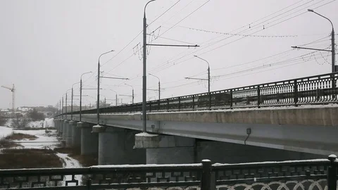 The bridge, winter Stock Footage 75280341