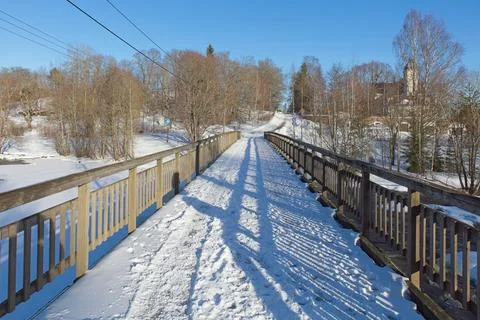 Bridge in winter. Stock Photos