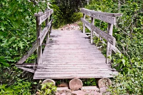 Bridge in the Woods Stock Photos