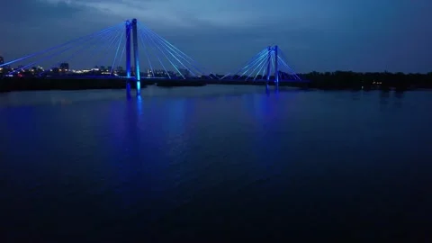  bridge on the Yenisei River Video stock 156904896