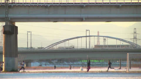 Bridge,Boys,Running Stock Footage 22571016