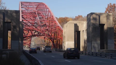 BridgeEntranceFall Stock Footage 129849111