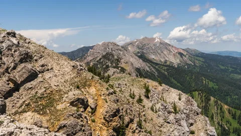 Bridger Mountain range from the top clouds timelapse Stock-Footage 167186293
