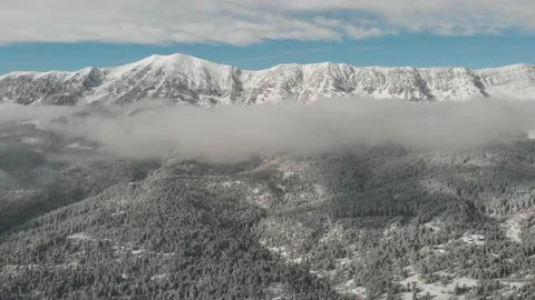Bridger Mountain Range in winter Stock Footage 166496253