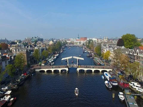 Bridges of Amsterdam, view from above Vidéo 80419456