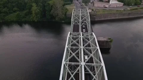 Bridges and highways between New Jersey and Pennsylvania Stock Footage 244188007