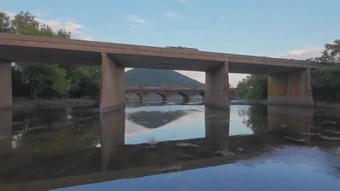 Bridges and Trains Stock Footage 285435377