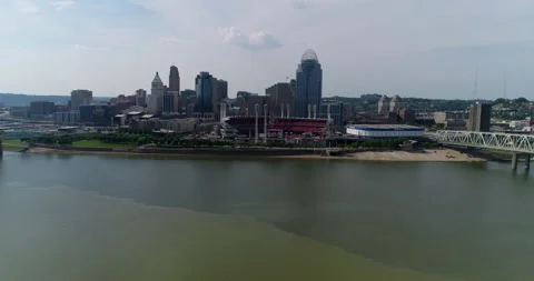 Bridges to downtown Cincinnati Stock Footage 156531853