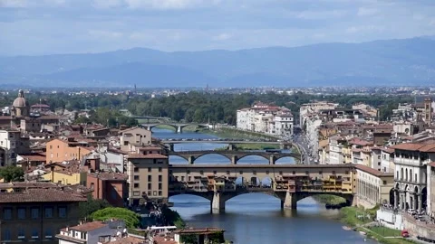 Bridges in Florence, Italy. Stock Footage 248372968