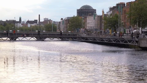 Bridges over the River Liffey Stock Footage 101643091