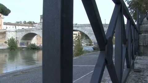 The Bridges over River Tiber in Rome - beautiful view Video stock 72436045